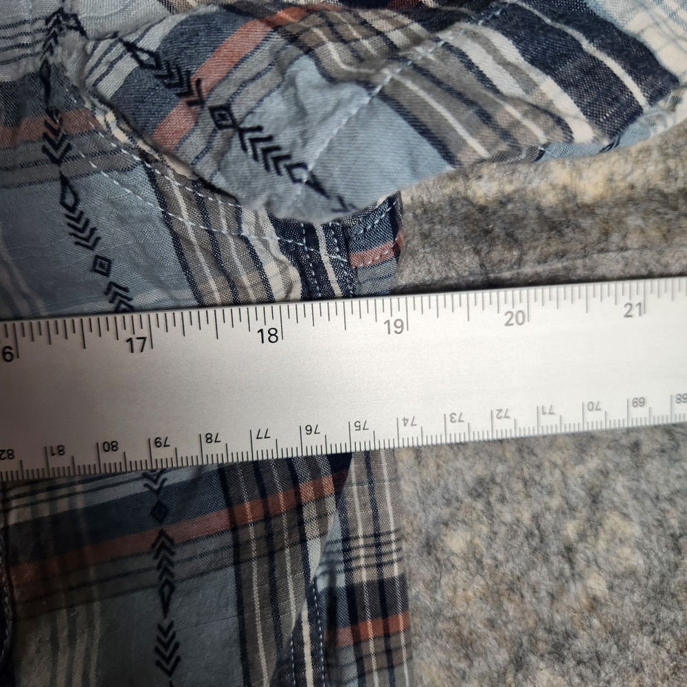 Lucky Brand Pearl Snap Western Shirt Men S Blue Scotch Plaid Short Sleeve Button - Picture 5 of 9